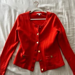 Orange button up cardigan
